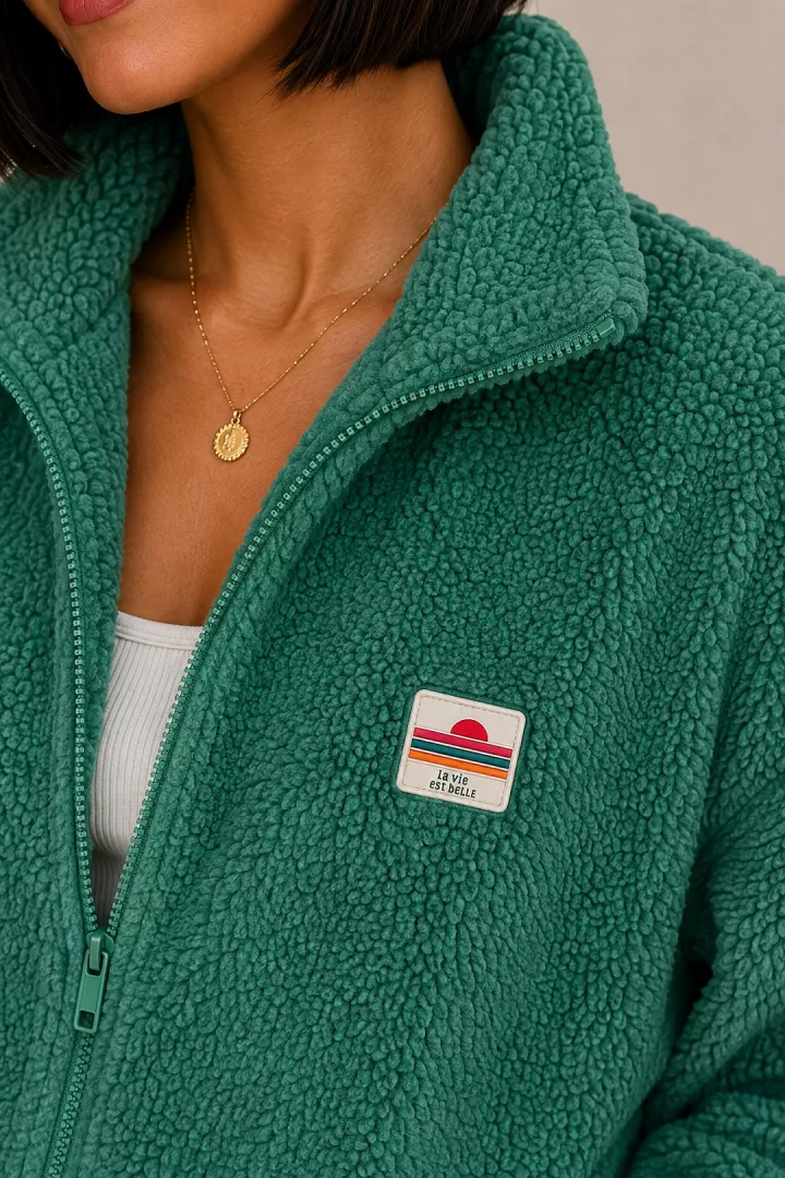 Veste courte polaire Tara vert