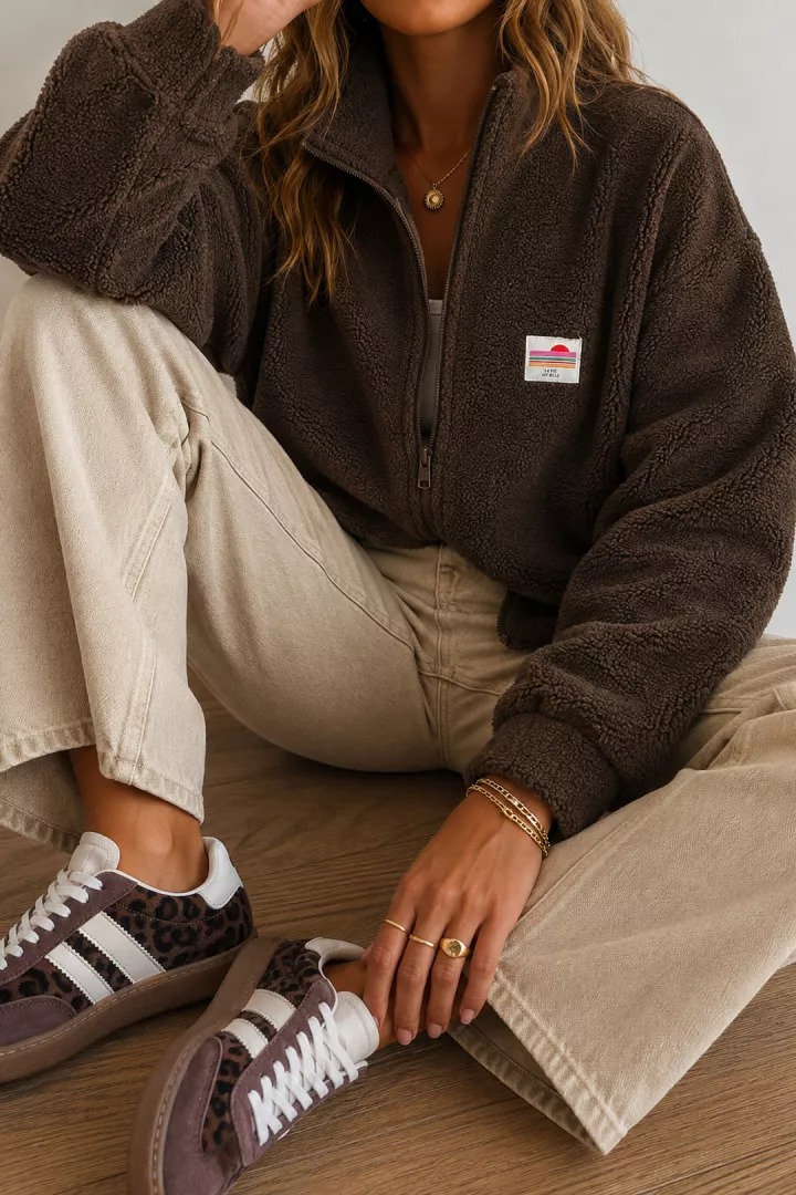 Veste courte polaire Tara Chocolat