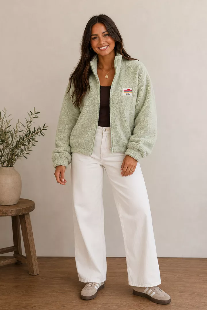 Veste courte polaire Tara Vert menthe