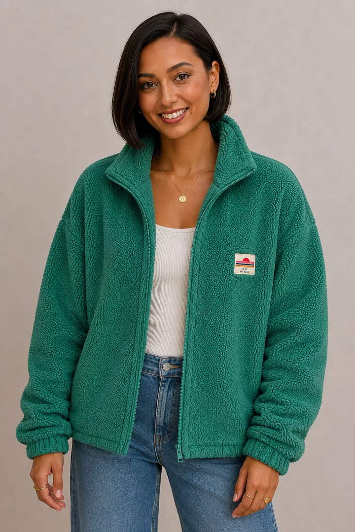 Veste courte polaire Tara vert