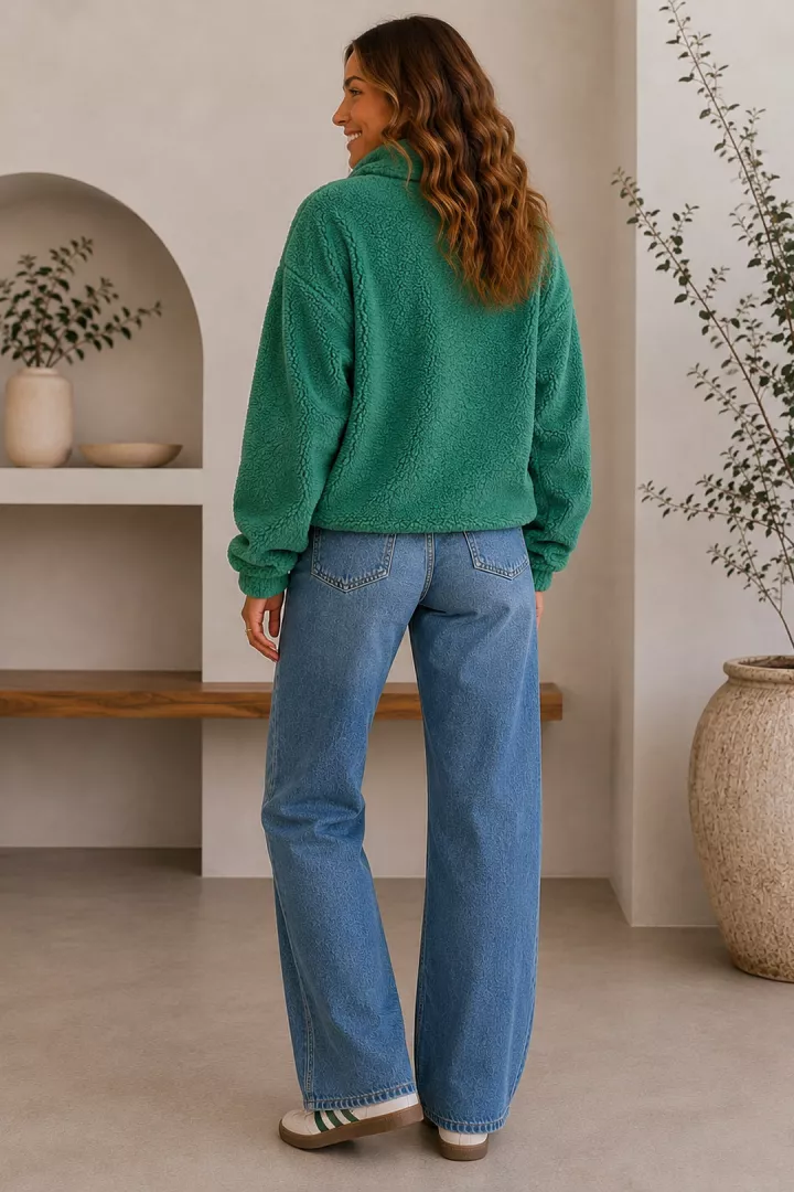 Veste courte polaire Tara vert