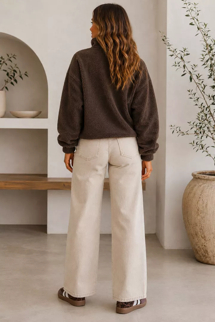 Veste courte polaire Tara Chocolat