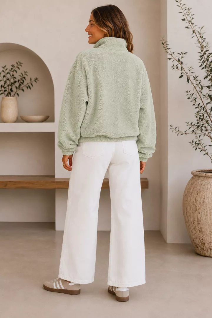 Veste courte polaire Tara Vert menthe