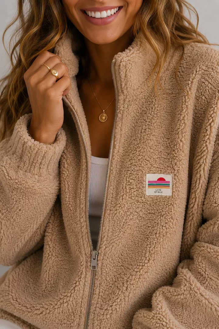 Veste courte polaire Tara Camel