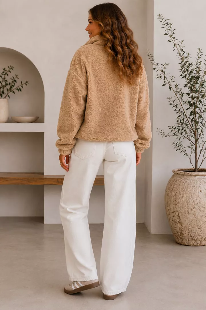 Veste courte polaire Tara Camel