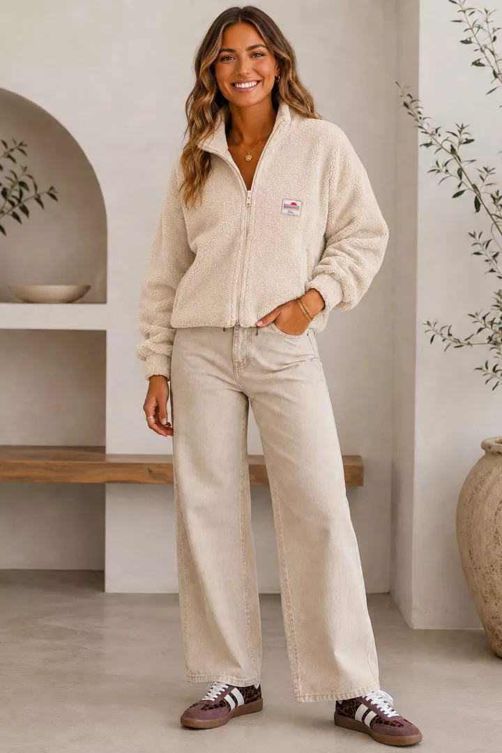 Veste courte polaire Tara Beige