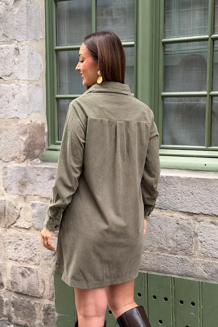Robe courte Polina Kaki