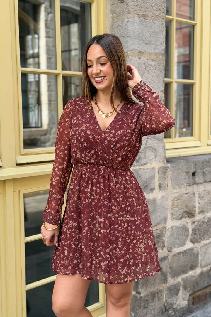 Robe courte Lizzie Bordeaux