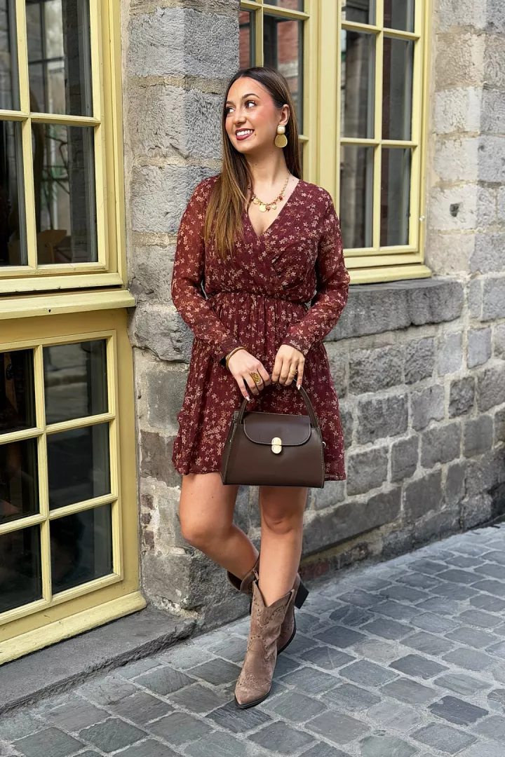 Robe courte Lizzie Bordeaux