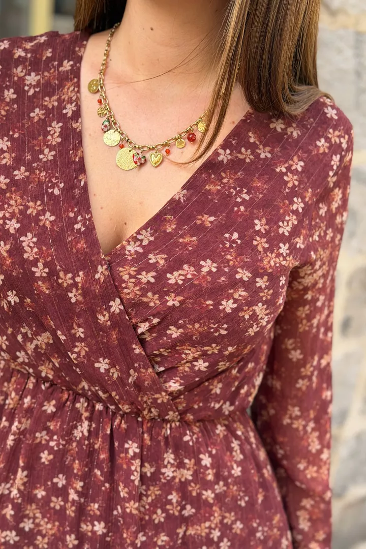 Robe courte Lizzie Bordeaux