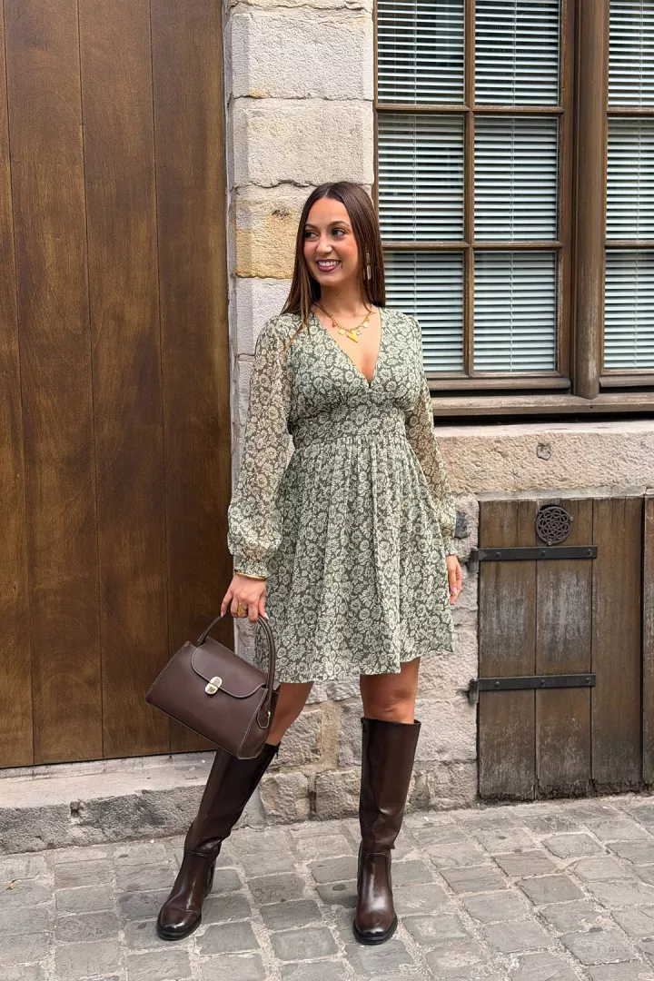 Robe courte Rosie Kaki
