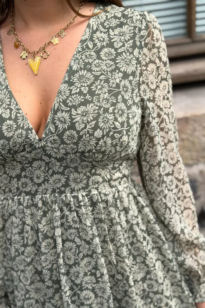 Robe courte Rosie Kaki