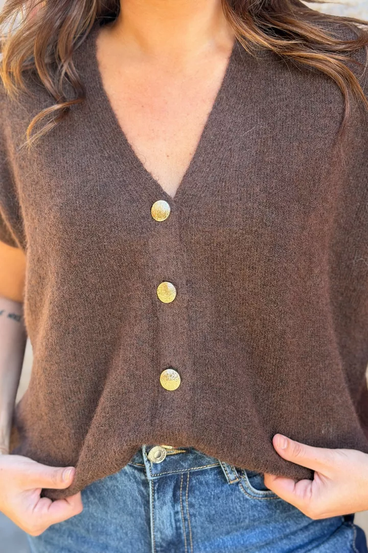 Gilet sans manches Nour Chocolat