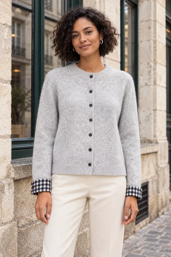 Gilet marine Gris