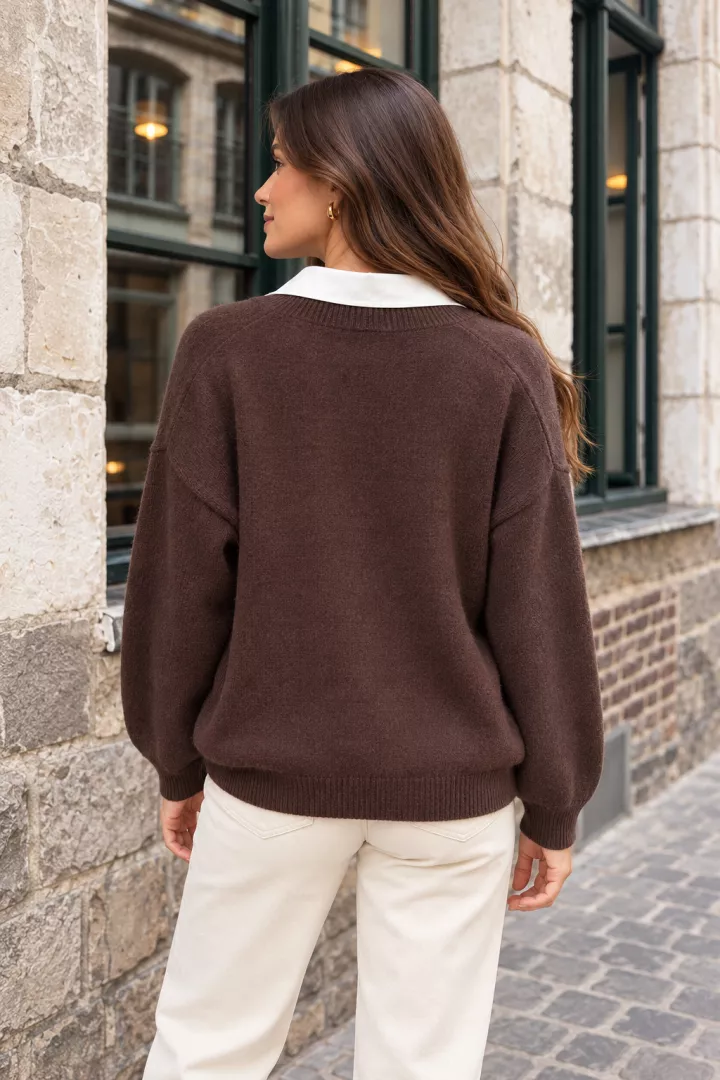Pull nicola Chocolat