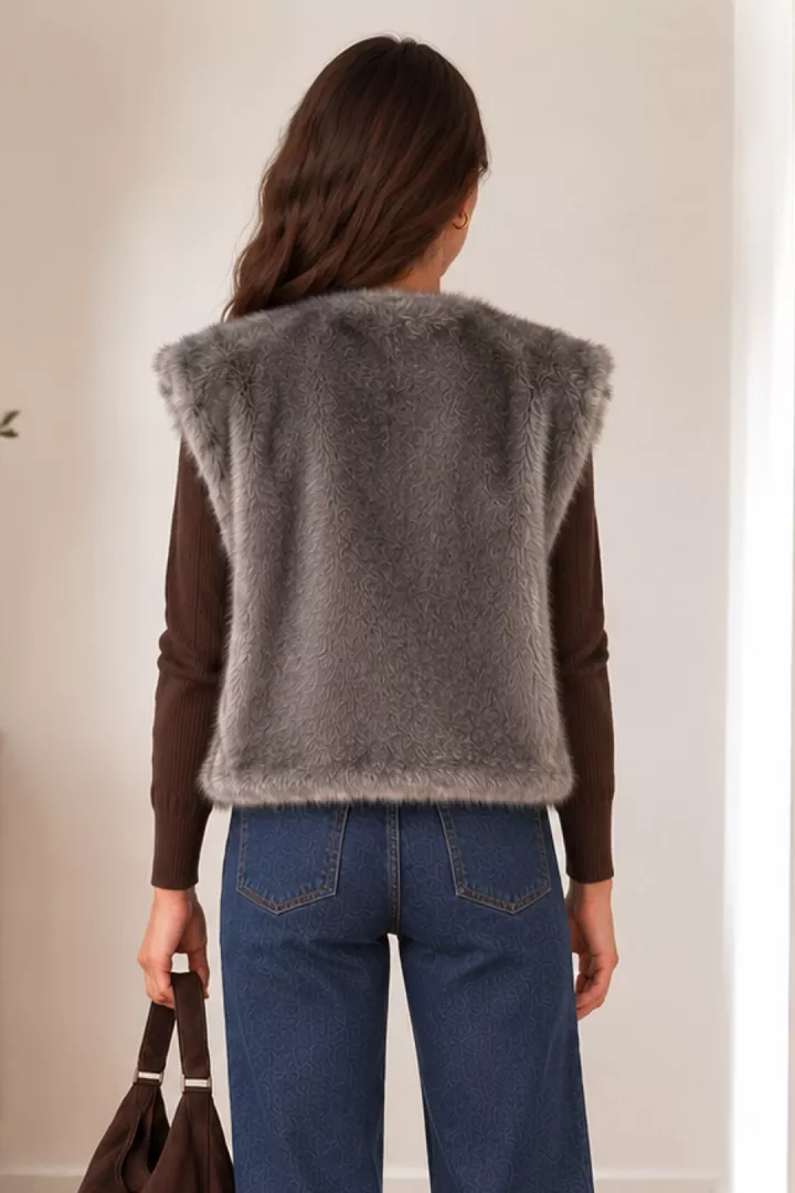 Gilet sans manches Oria Chocolat